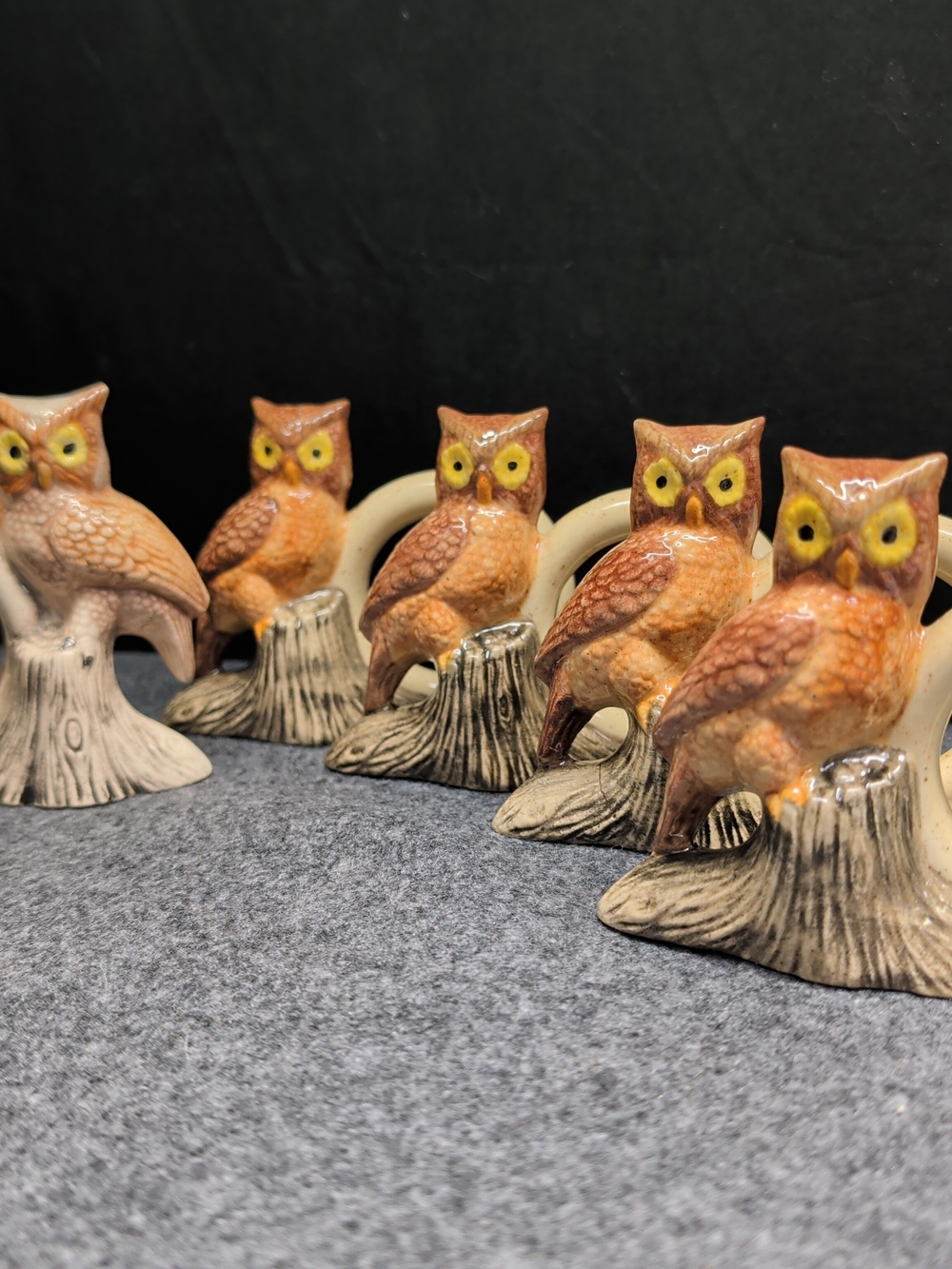 Owl Ceramic Napkin Rings Set Of 6